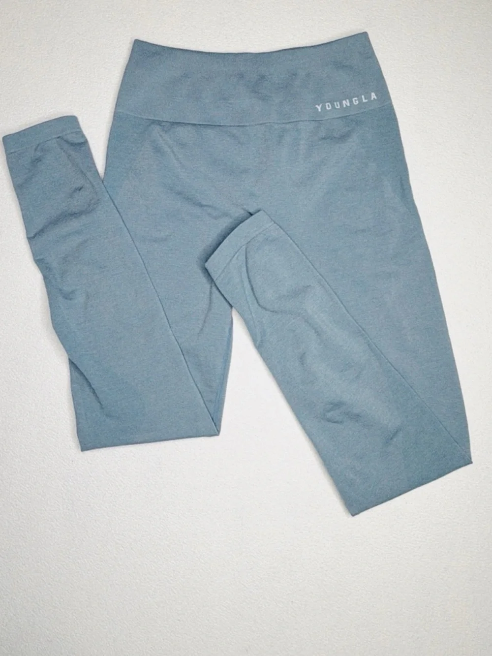 YoungLA Legacy Seamless Scrunch Leggings•YLAW1062• Dusty Blue - Picture 3 of 16